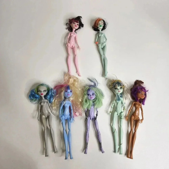 Monster High Doll Lot of 7 No Clothes Frankie Stein‎ Clawdeen Scarah Abbey Twyla - Picture 2 of 12